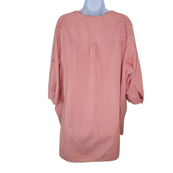 Ellos Striped Pink Cotton Tunic Top Size 2x - Picture 2 of 7